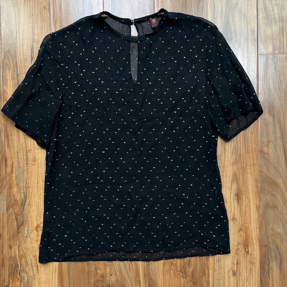 VTG • Gold and Black Sheer Blouse